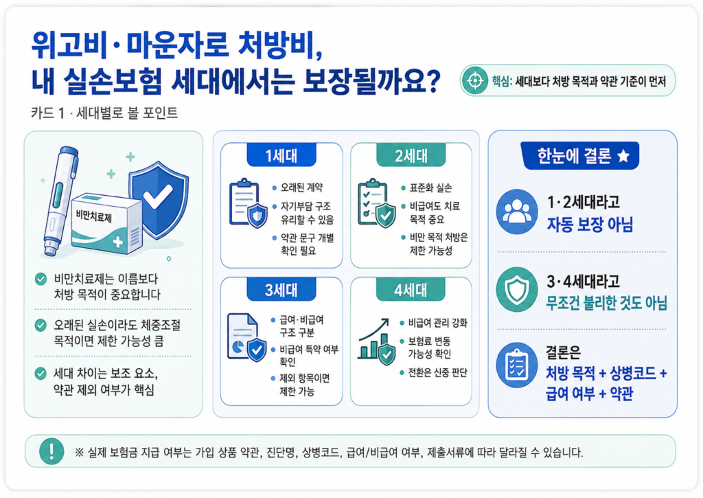 위고비·마운자로 처방비, 내 실손보험 세대에서는 보장될까요?