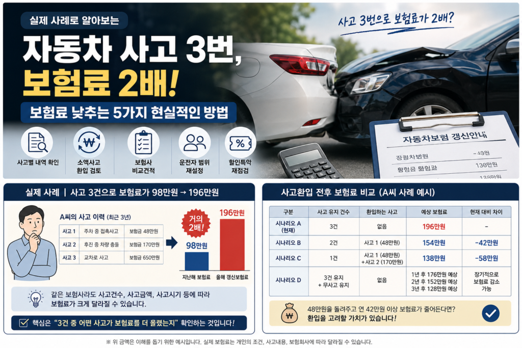 사고 3번 났더니 보험료가 2배? 자동차보험료 할증 낮추는 현실적인 방법